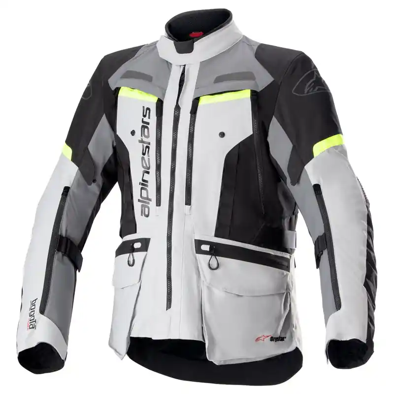 Alpinestars Bogota Pro Drystar Jacket Ice Grey Dark Grey Yellow Fluo 9195 Gratis Retour