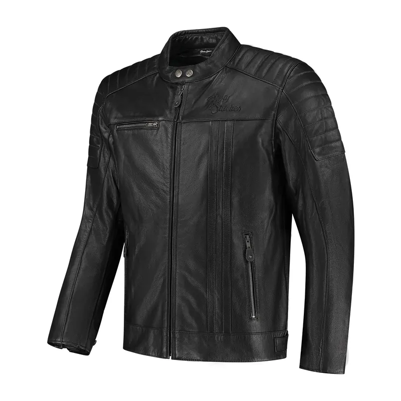 Rusty Stitches Cooper Leather Jacket Black Dagaanbieding
