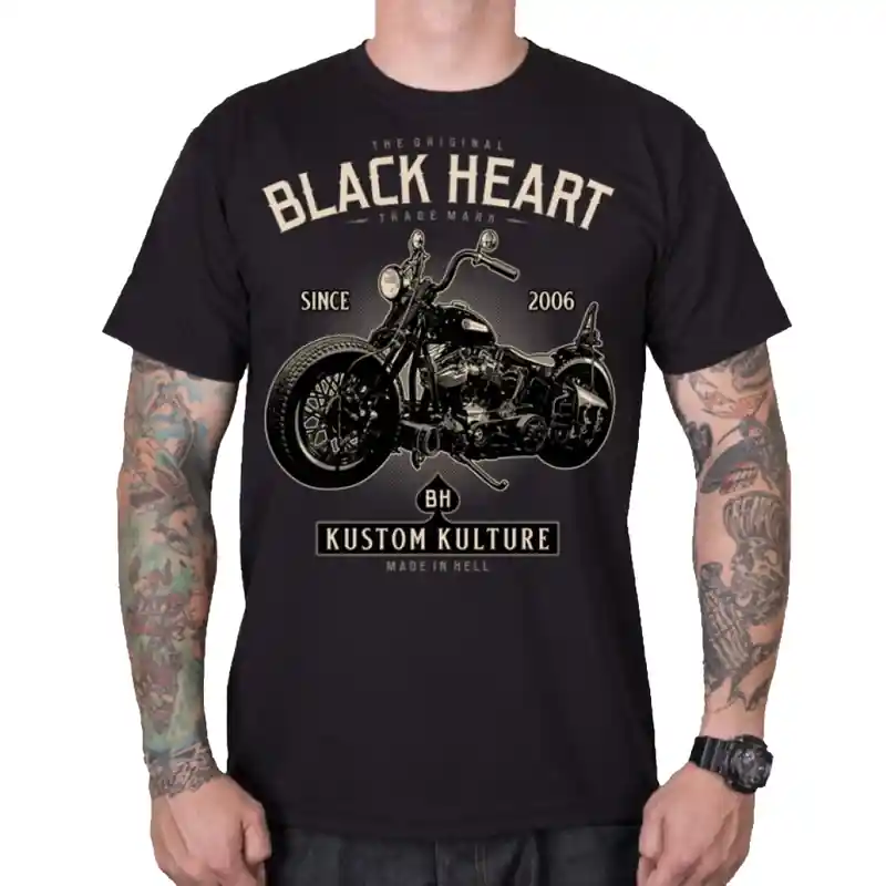 Seizoensaanbieding Heren Zwart Hart Motorcycle T-shirt M