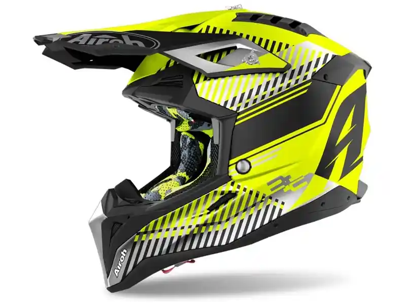 Gratis Retour Motokrosová přilba Airoh Aviator 3.0 Wave 2022 šedo-fluo žlutá výprodej