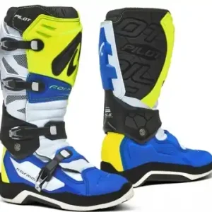 Veilige Betaling Forma Pilot blauw-wit-fluo gele motorlaarzen