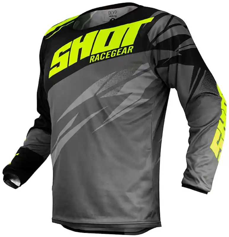 Dětský motokrosový dres Shot Devo Ventury černo-šedo-fluo žlutý Koop Online