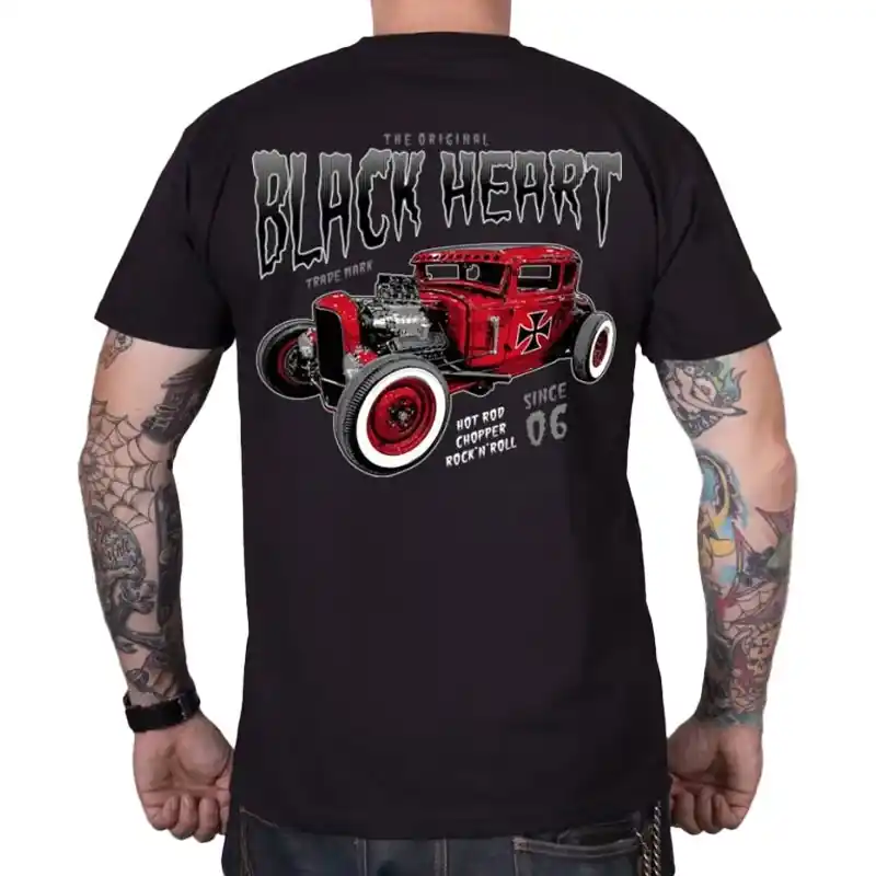 T-shirt Black Heart Red Baron zwart Meest Verkocht