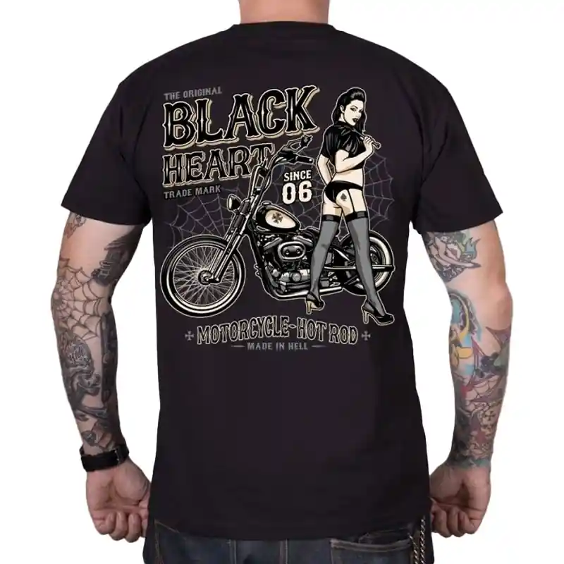 T-shirt Black Heart Chopper Pussy zwart M Lage Prijs