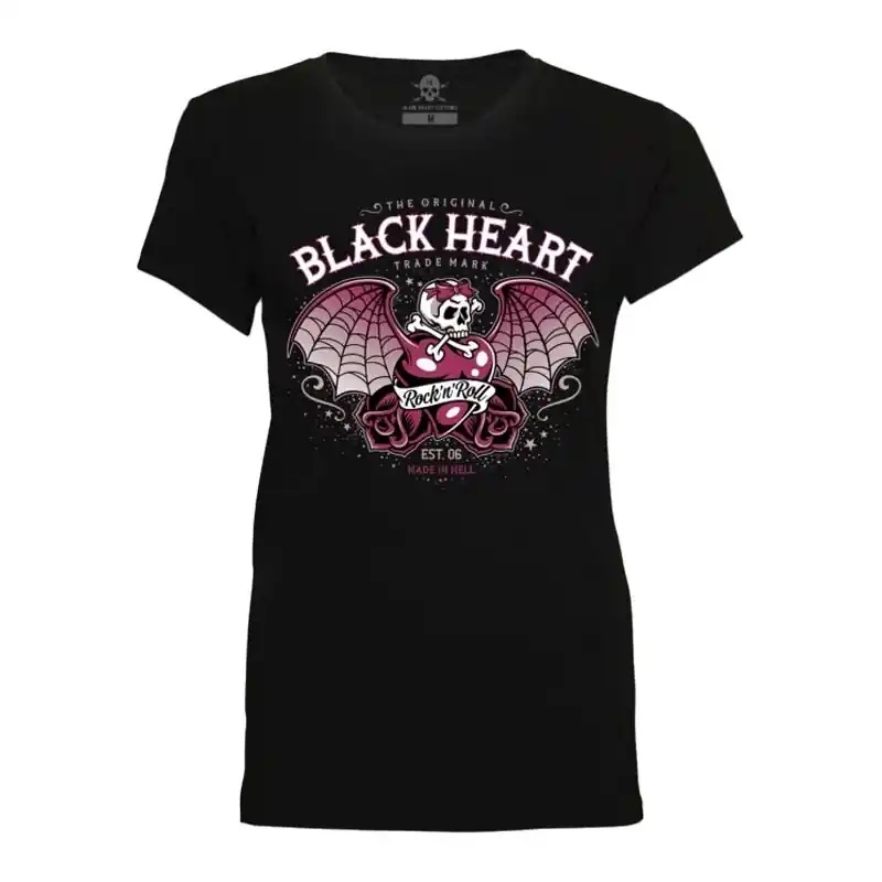 Aanbieding Dámské triko Black Heart Wings Heart černé