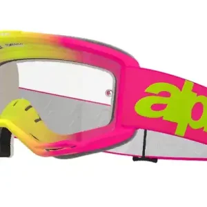 Aanbieding Alpinestars Vision 5 Wordmark roze-fluo gele motorcrossbril met helder plexi uitverkoop