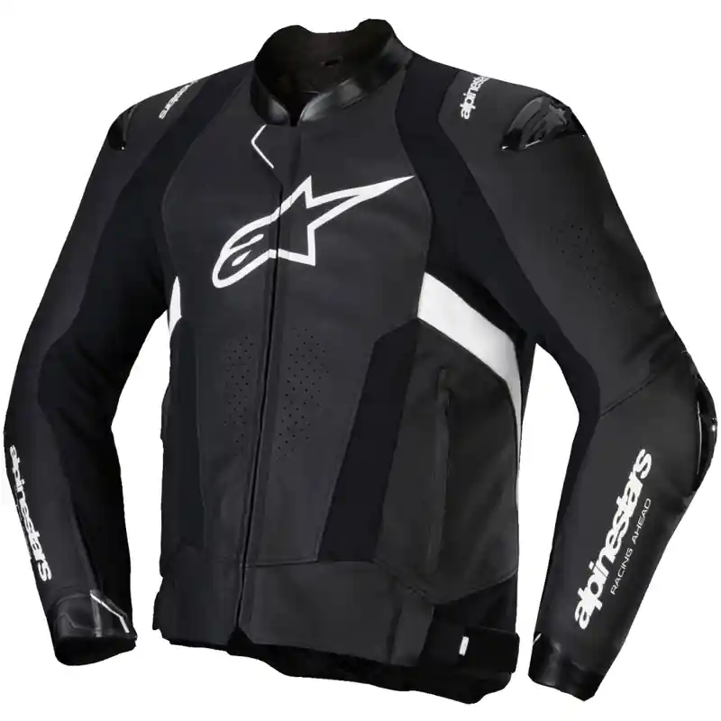 Actieprijs Alpinestars Missile 3 zwart en wit leren motorjack 44