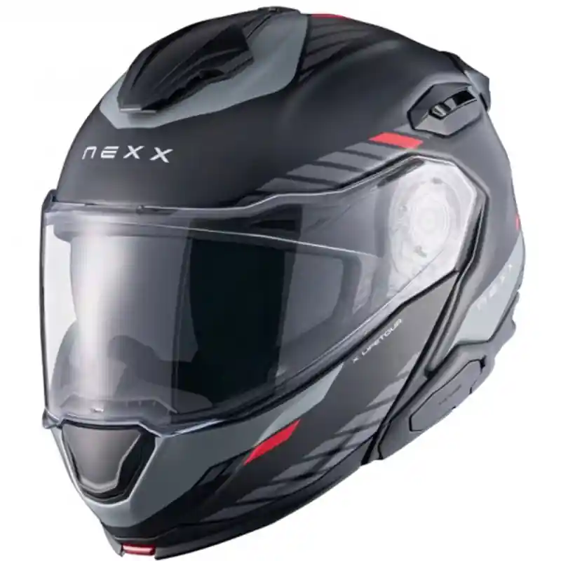 Beperkte Voorraad Opklapbare motorhelm Nexx X.Lifetour Globe mat zwart-rood uitverkoop M-44.6 &euro;