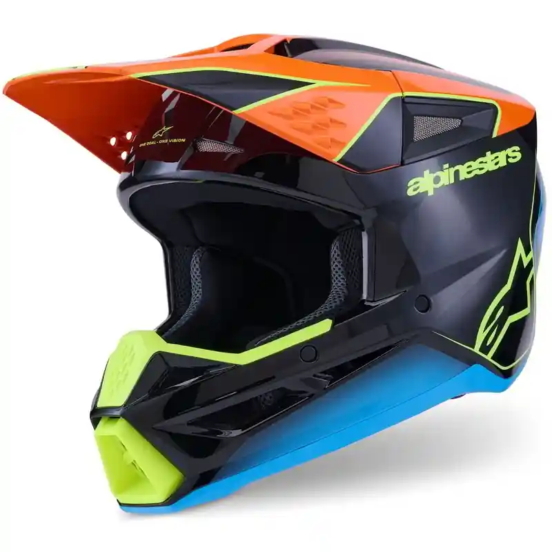 Alpinestars S-M3 Fray crosshelm zwart-fluo oranje-fluo geel-turquoise XS Koop Online