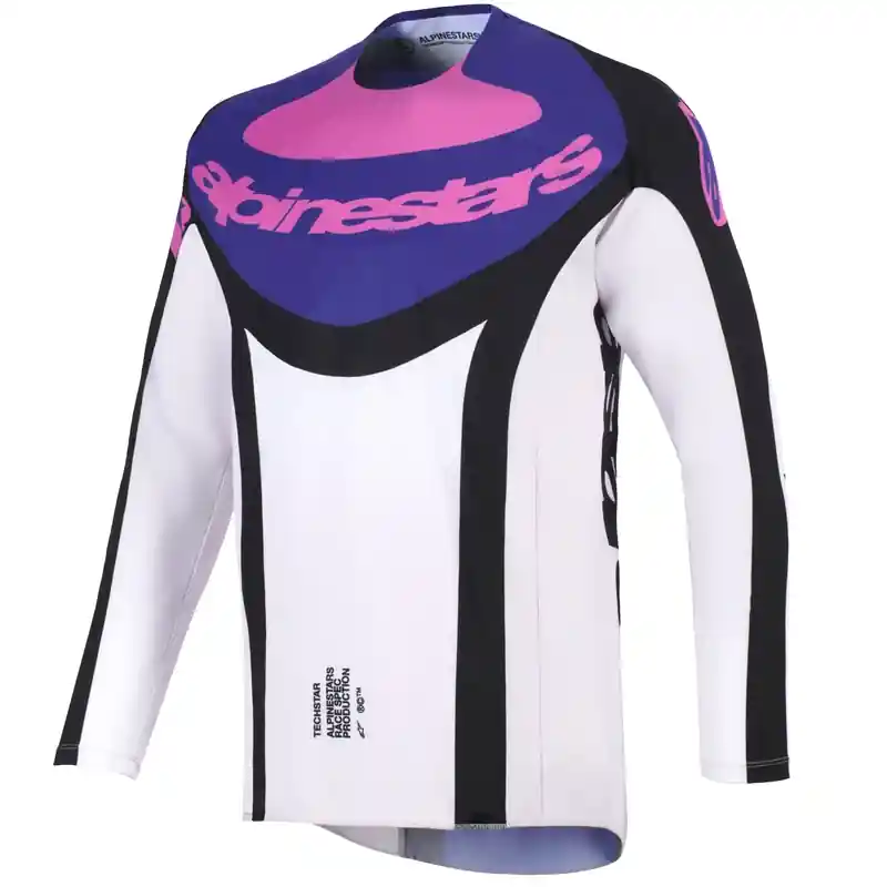 Alpinestars Techstar Knif motorcross shirt zwart-lichtgrijs-paars S Merkproduct