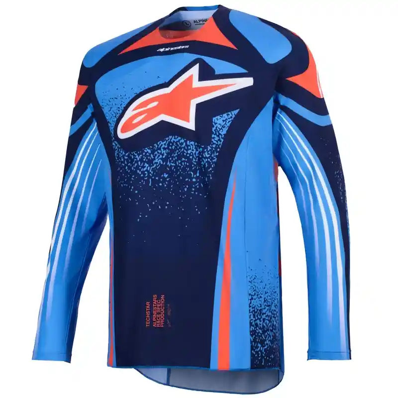 Alpinestars Techstar Nomur crossshirt donkerblauw-oranje-blauw S Must-Have