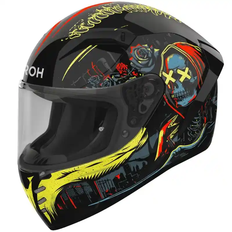 Airoh CONNOR Double Face integraal motorhelm glanzend zwart-geel XS Meest Verkocht