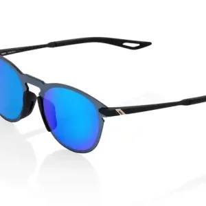 Zonnebril 100% LEGERE ROUND Soft Tact Zwart (blauw chroom glazen) Koop Vandaag