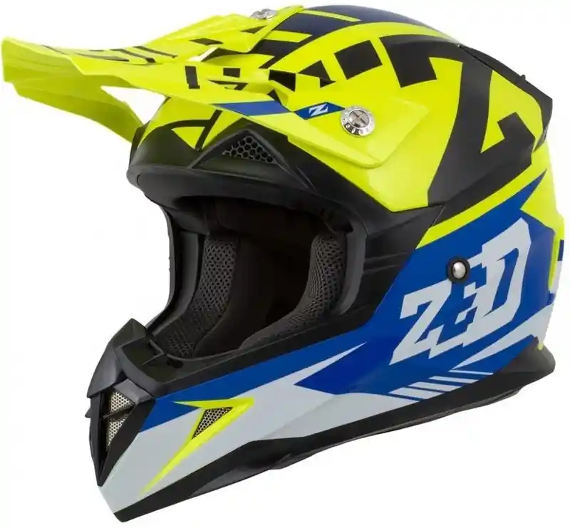 Dětská motokrosová přilba ZED X1.9D modro-fluo žluto-černo-bílá Gecertificeerd