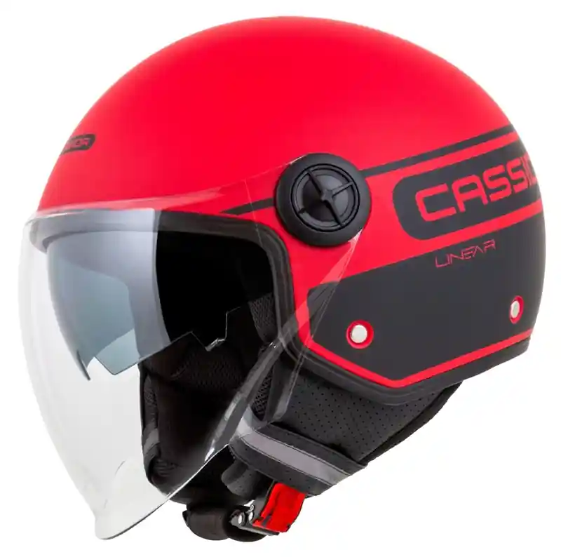Tijdelijk Beschikbaar Cassida Handy Plus Linear Open Motorhelm Rood-Zwart XS