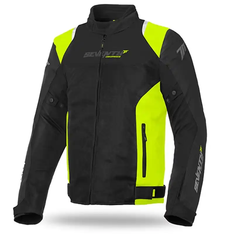 Actieprijs Motorjas SEVENTY DEGREES SD-JR48 zwart-fluogeel S-55.6 &euro;