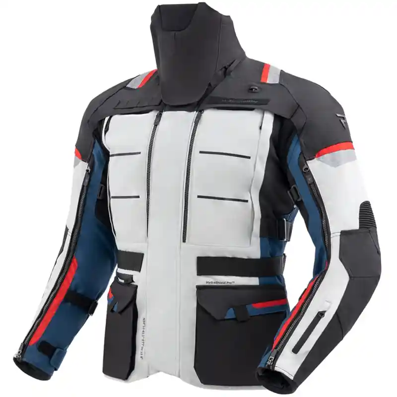 Alleen Vandaag Motorjack Rebelhorn Cubby V blauw-grijs-rood XS