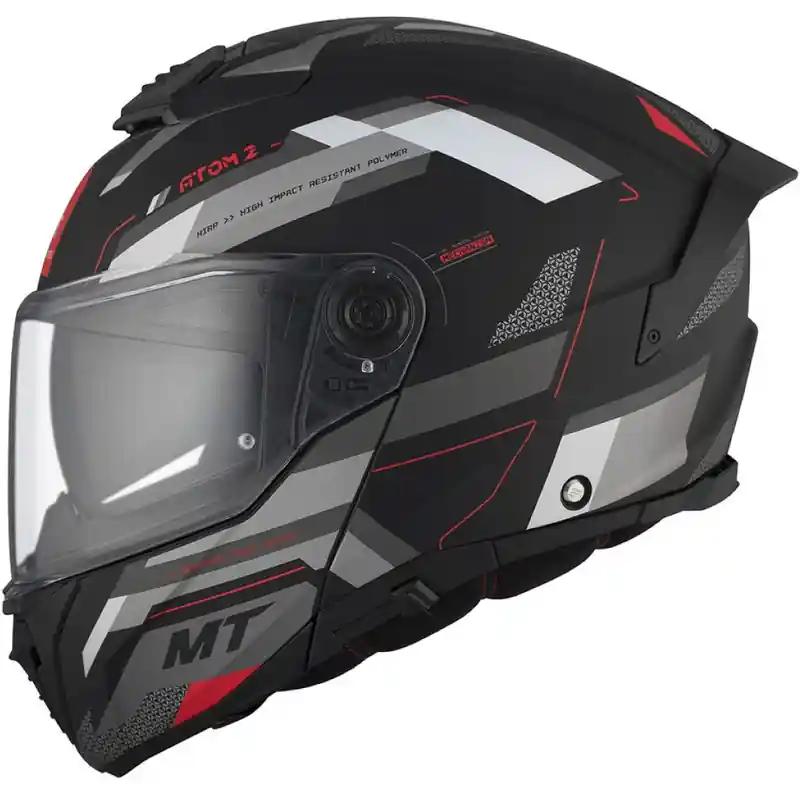 Nieuw MT ATOM 2 SV BAST D5 motorhelm mat zwart-grijs-wit S
