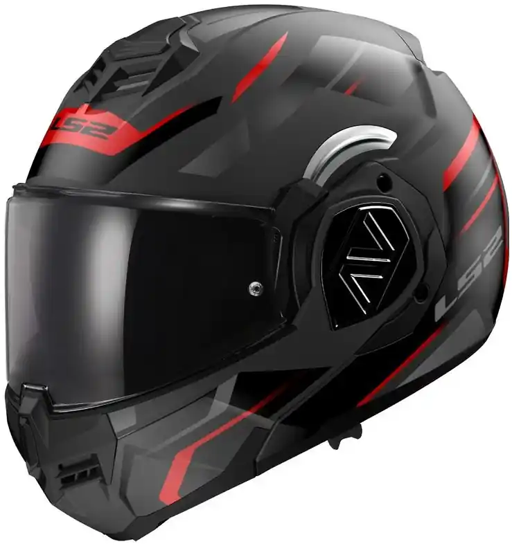 Opklapbare motorhelm LS2 FF906 Advant Kuka zwart-rood mat Beperkt Aanbod