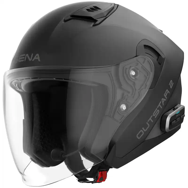 Aanbieding SENA Outstar 2 open motorhelm met headset, matzwart S