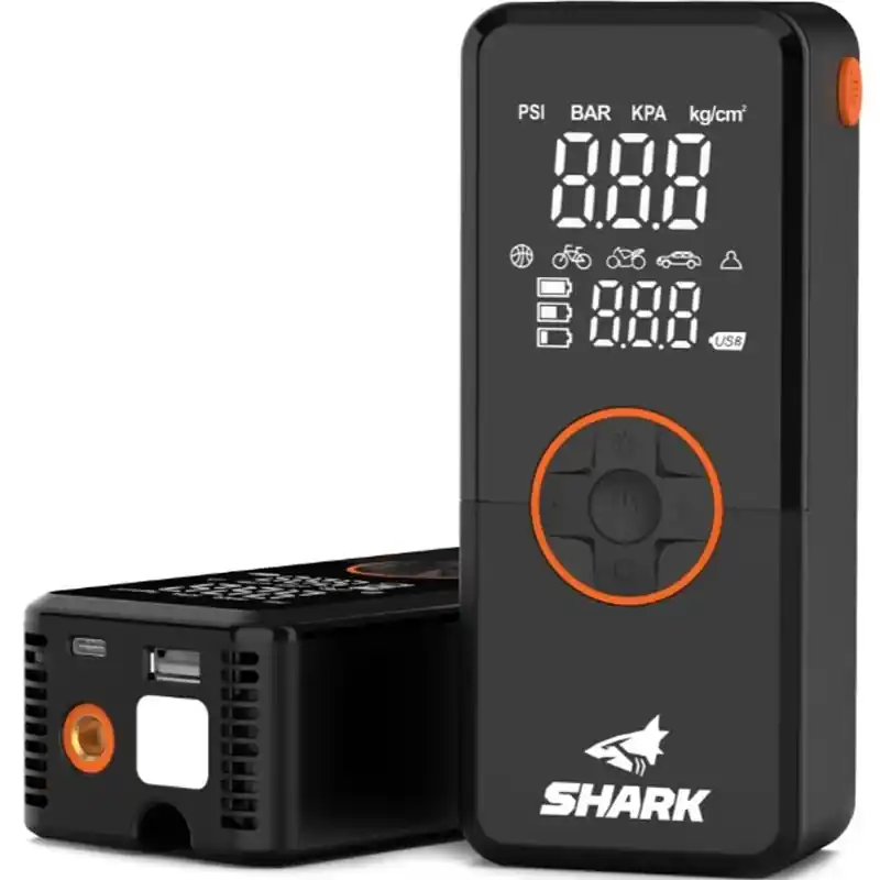 Accucompressor met powerbank SHARK BP-150 zwart Direct Verzonden