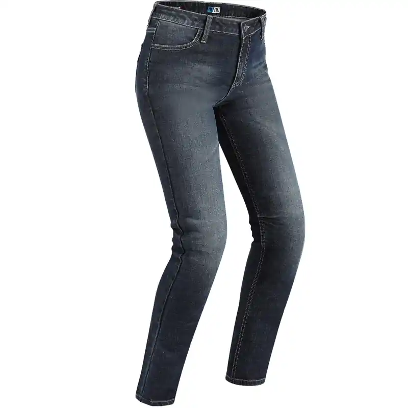 Aanbieding Damesmotorjeans PMJ Rider donkerblauw uitverkoop