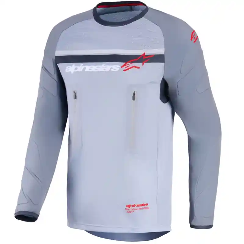 Beperkt Aanbod Alpinestars Maxdura Dual motorcrossshirt lichtgrijs-donkergrijs-oranje S