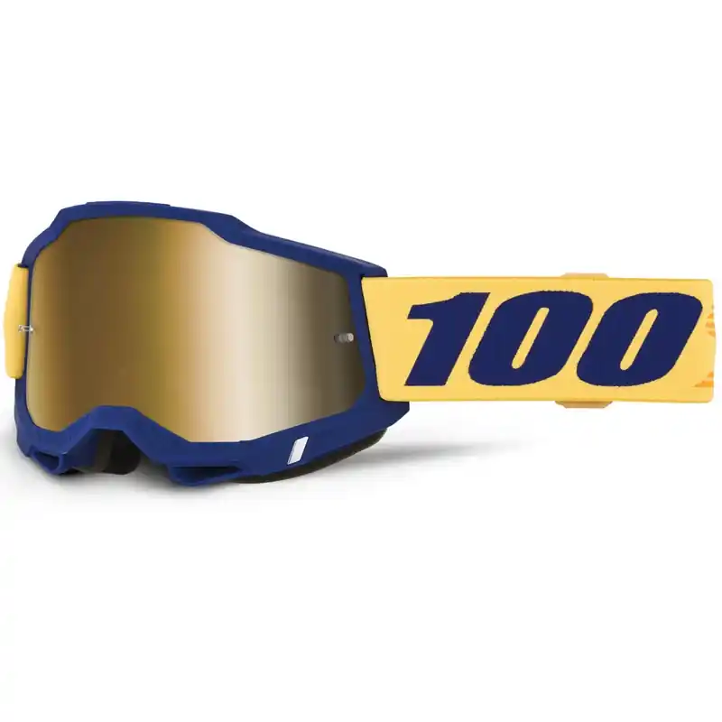Aanbieding Motocrossbril 100% ACCURI 2 Desoto met goudkleurig plexiglas
