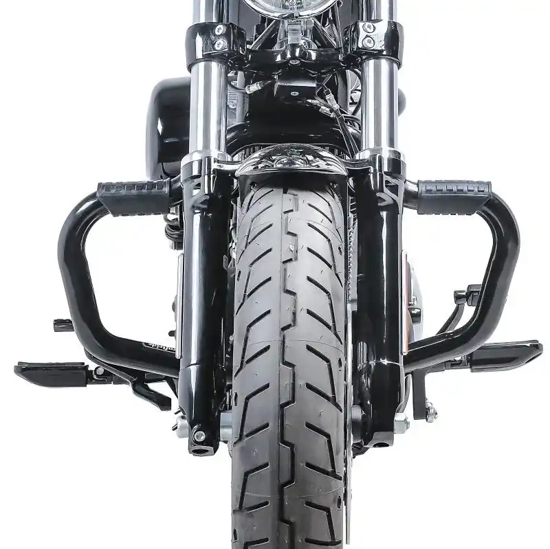 Op = Op Valbeugel Mustache II passend voor Harley Davidson Sportster 04-20 Crashbar zwart Craftride