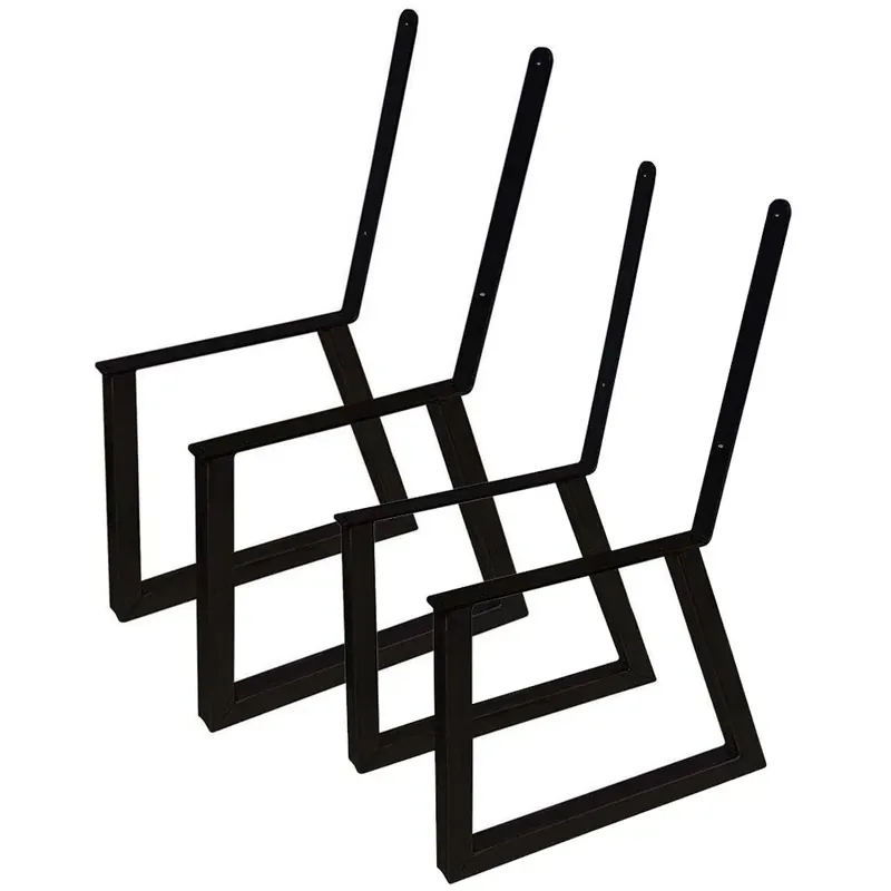 Nu Kopen 2x Set van 2 bankonderstellen met rugleuning metaal zwart buiten