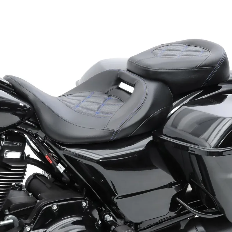 Zadel passend voor Harley Davidson Touring 09-26 Craftride RH3 zwart-blauw Flitsaanbieding