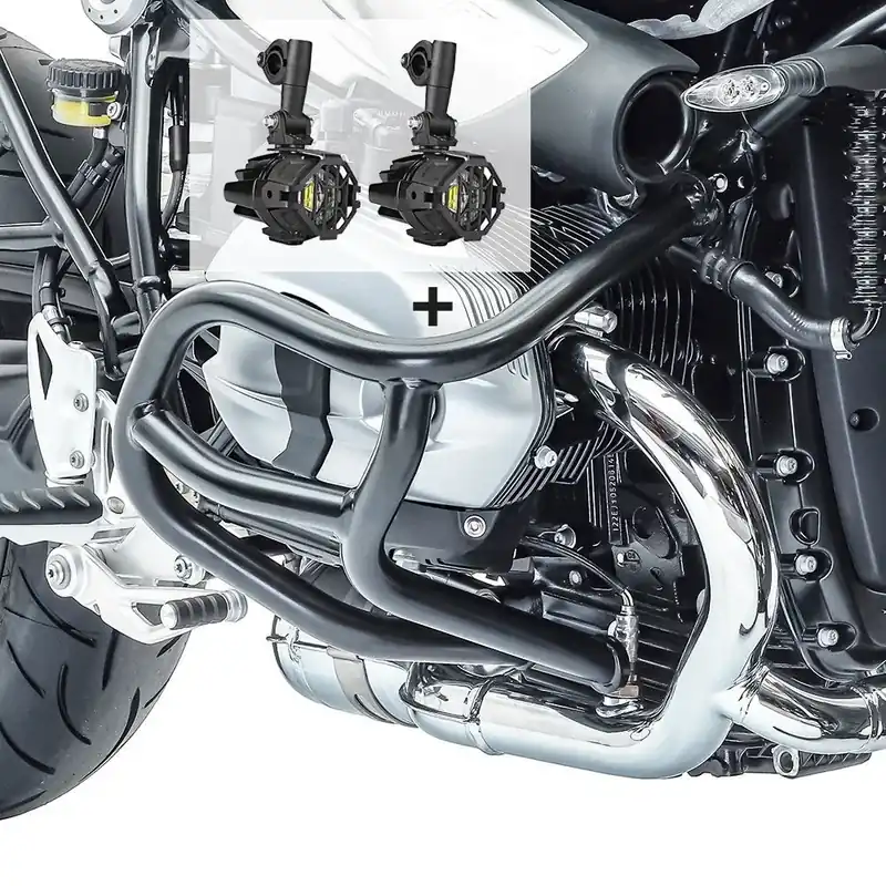 Valbeugel Set compatibel met BMW R NineT 14-23 en LED-lamp met beugel Motoguard S-N1 Koopje