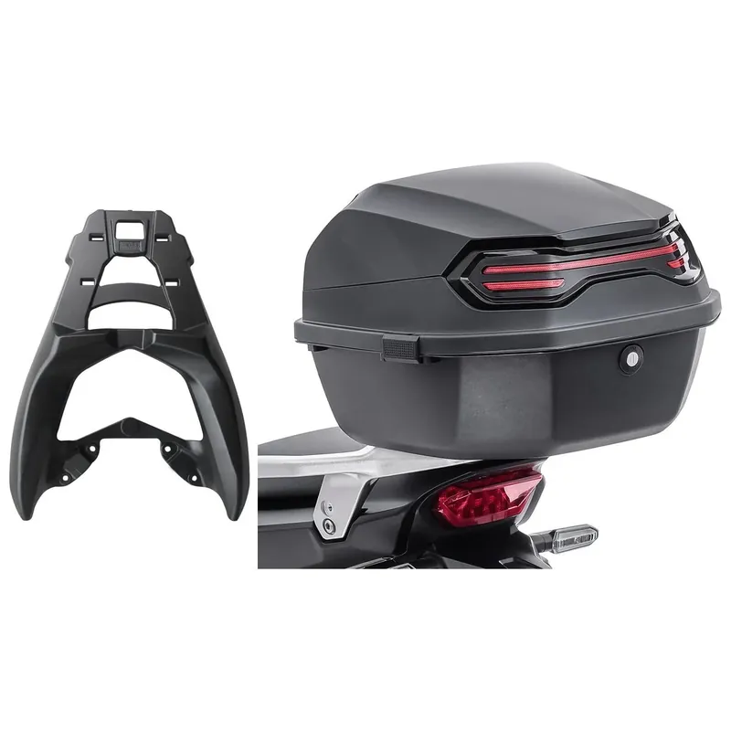 Set: achterdrager passend voor Yamaha Nmax 125 / 155 15-20 bagagedrager zwart + motor topkoffer Bagtecs BT11 45 liter universeel achter Beste Prijs