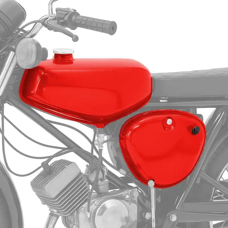 Tank / Benzinetank compatibel met Simson S51 / S50 / S70 met zijklep Craftride Candy laque rode Actieprijs