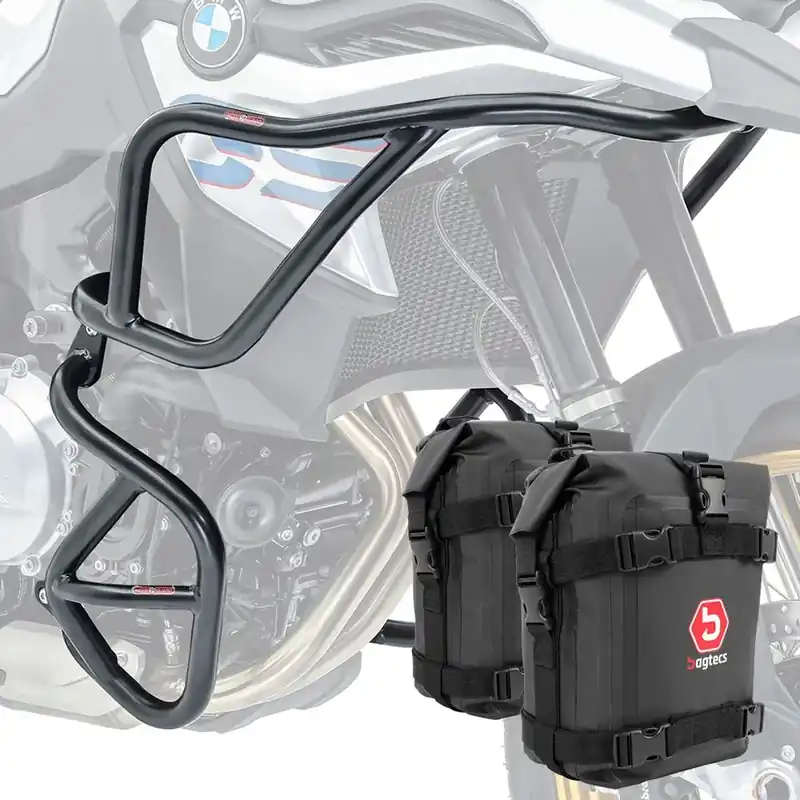 Betaalbaar Set Valbeugel + tassen compatibel met BMW F 800 GS 24-26 Motoguard
