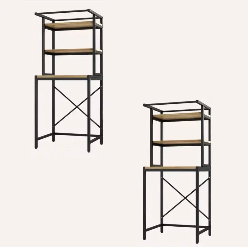 Betrouwbaar 2x Wasmachine kast Divit WR2 Wasmachinerek in zwart 69cm x 60cm x 177 cm DPLX4