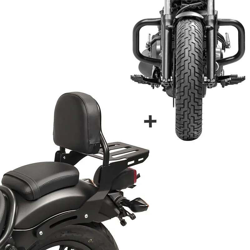 Sissybar Set compatibel met Honda Rebel 500 CMX 17-26 met Valbeugel Craftride RH8-5 Rechtstreeks Van De Fabrikant