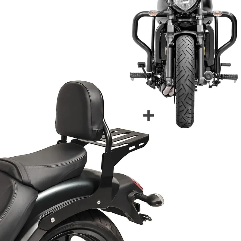 Gecertificeerd Sissybar Set compatibel met Kawasaki Vulcan S / Café 15-26 met Valbeugel Craftride RH12-5