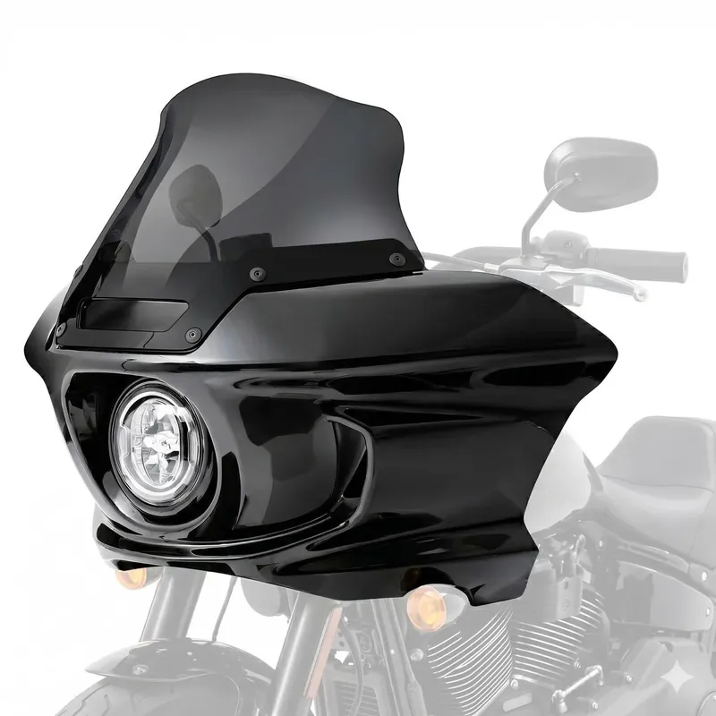 Koplamp Kuip voor Harley Davidson Low Rider ST 22-26 Windscherm Fairing Craftride MG26 zwart Premium