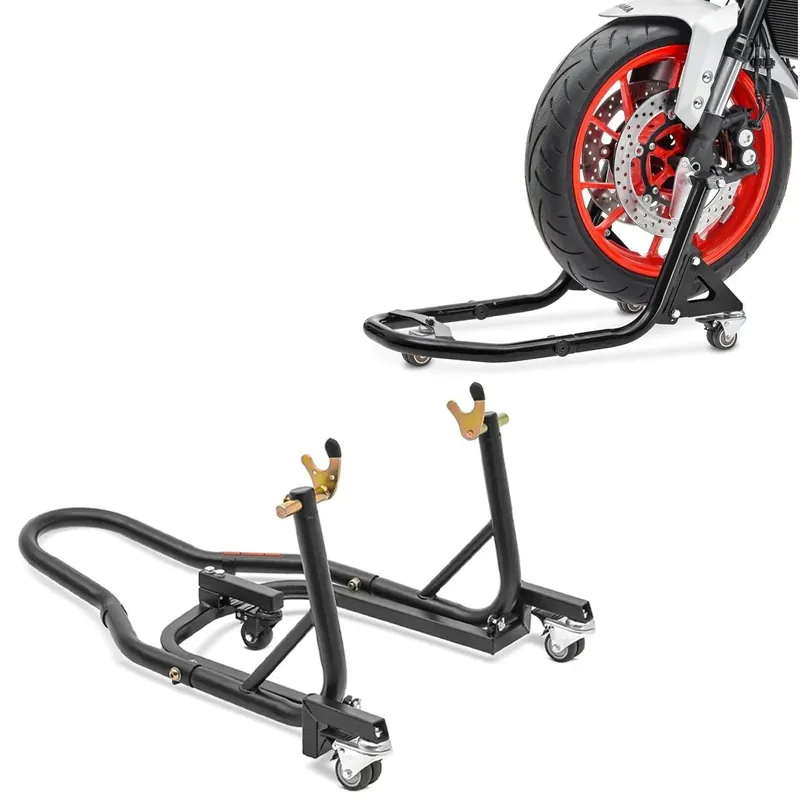 Set: Rangeerhulp Paddock Stand achteraan ConStands Mover II Racing zwart mat + Paddockstand voorwiel Motor mover manoeuvreerhulp Constands XB2 zwart Must-Have