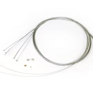 Zug-Set universeel innen BGM Originele Vespa, Lambretta 2x Ø=1,9mm x 2100mm (Nippel Birnentyp, verwendet als Koppelingskabel / Remkabel voorkant), 2x Ø=1,6mm x 2100mm (Nippel Ø=5,5mm x 7mm, verwendet als Schaltzug), 1x Ø=1,2mm x 2500mm (Nippel Ø=5,5mm x 7 Gratis Retour