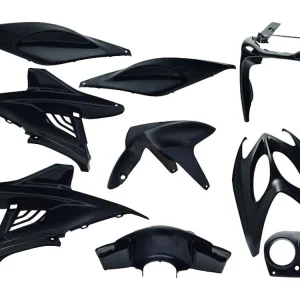 Kappenset EDGE 9-delig zwart Metaalic voor Yamaha Aerox, MBK Nitro Voordeelprijs