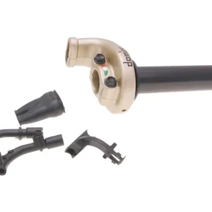 Gashandel Domino KRE 03 Snelgas Off-Road 2,6°/ 45mm titanfarben - universeel Gratis Retour