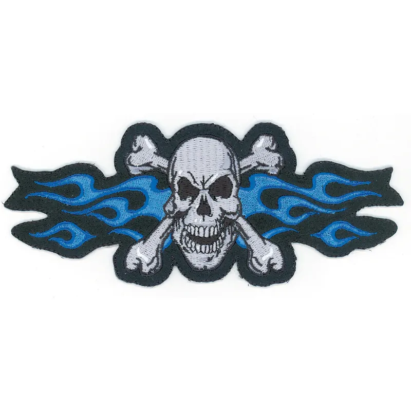 Lethal Threat Patch Blauwe Vlam Schedel Laatste Kans