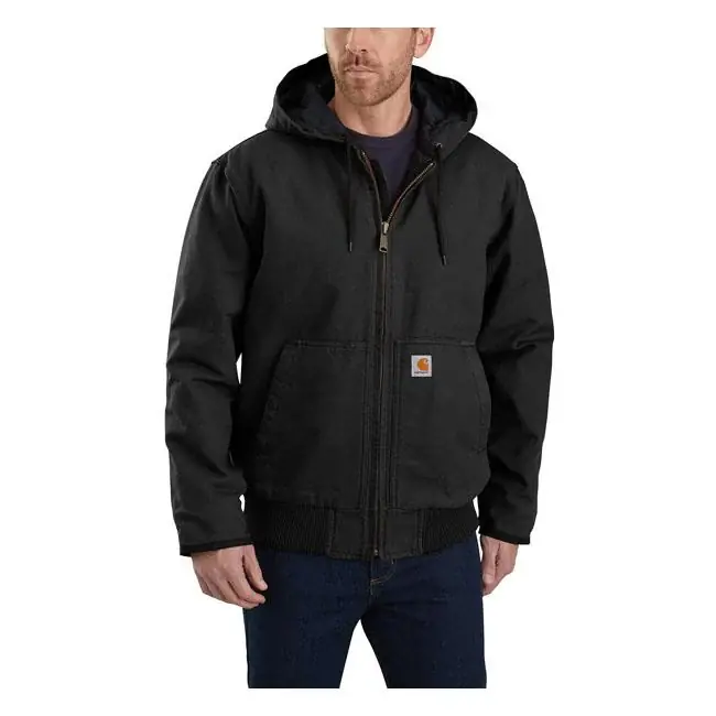 Carhartt Gewassen Eend Geïsoleerd Actief Jasje Black / S Finale Uitverkoop