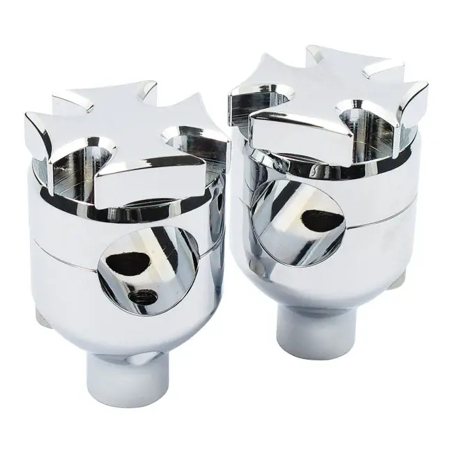 Koop Vandaag Plat Maltese Kruis Stuurverhogers Chrome / 2" (5.1cm)