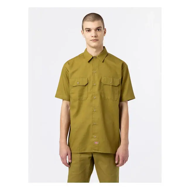 Shop Nu Dickies Werkoverhemd Rec Green moss / S