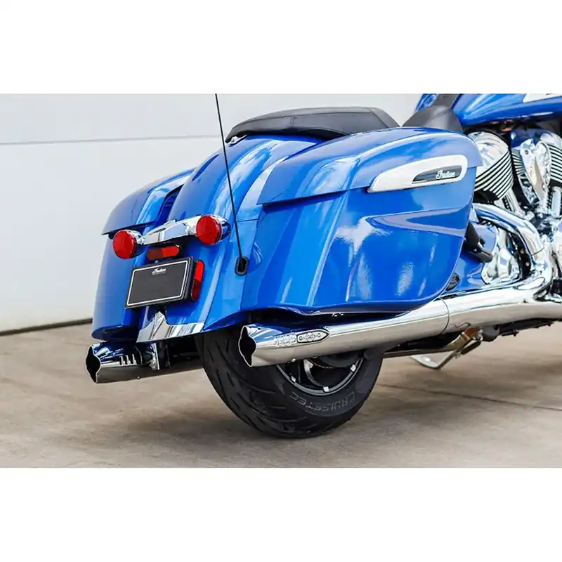 Beste Prijs S&S Broadhead Fishtail Chrome Slip-On Geluiddempers voor Indian 20-24 Challenger models