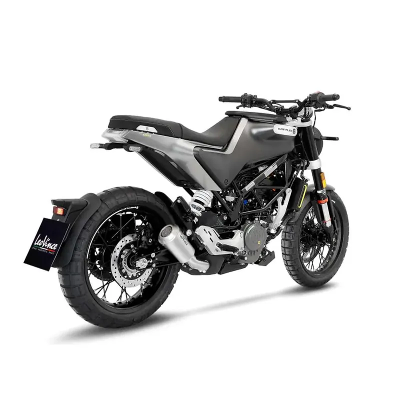 LeoVince LV-10 Slip-On Geluiddemper voor Husqvarna 21-23 Svartpilen / Vitpilen 125 (Stainless steel muffler) (Race Only) (15242U) Uitverkoop