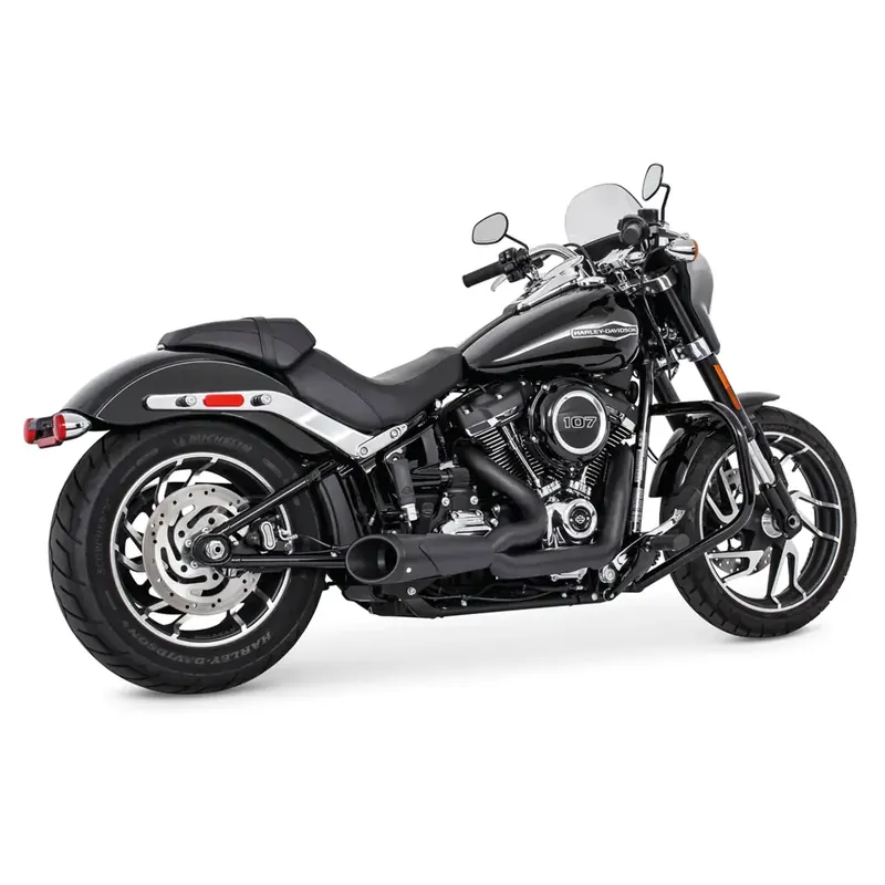 Speciale Aanbieding Freedom Performance Shorty Combat 2-into-1 uitlaat voor Harley 18-25 Softail (read note) / Black / Black